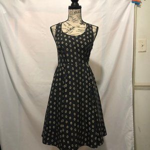 Club Monaco Black Silk Geometric Print A Dress 4